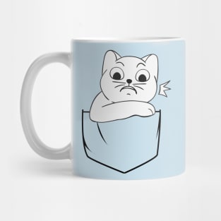 cat on pocket Mug